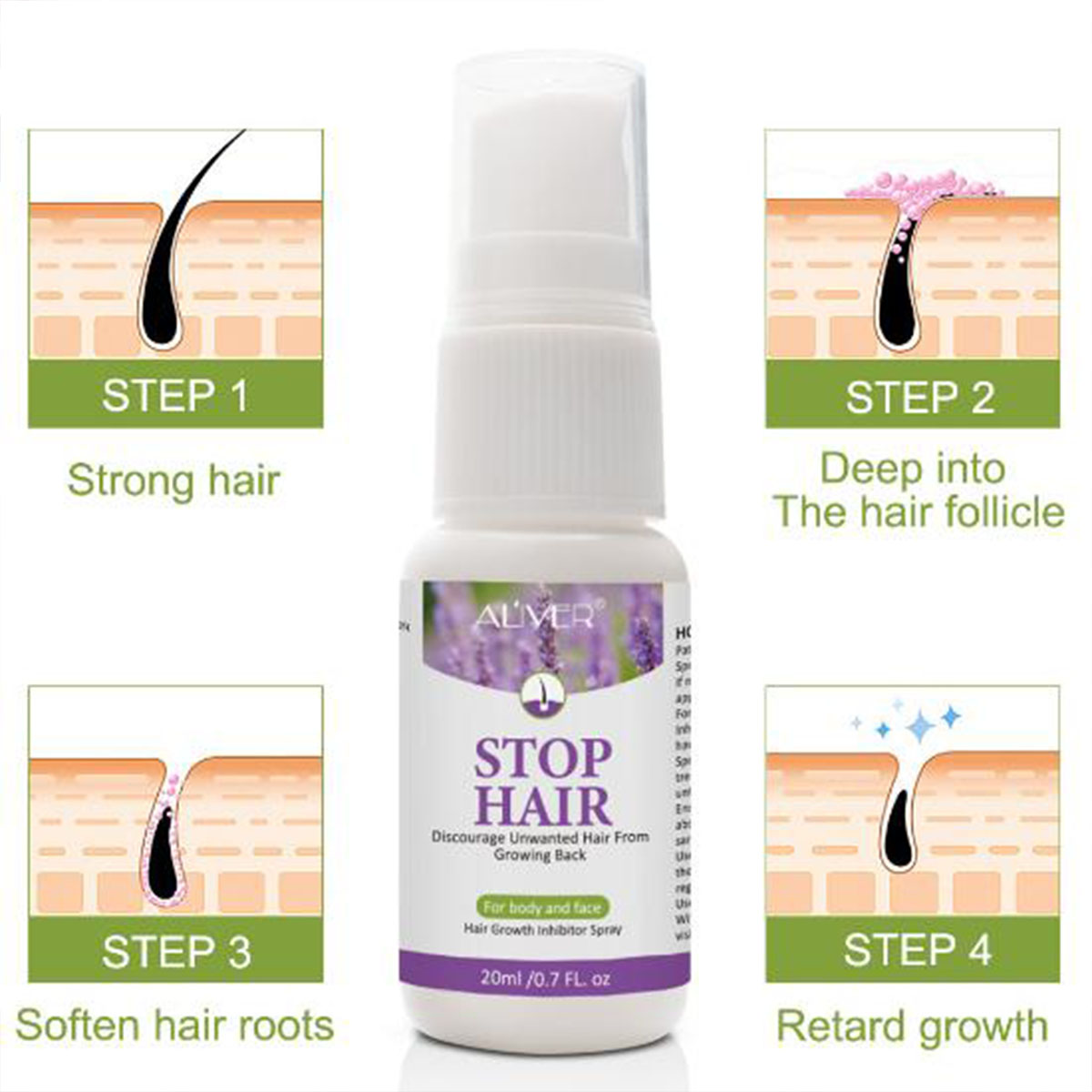 Semprotan penghilang pertumbuh - Hair Care Lotion ulasan dan harga